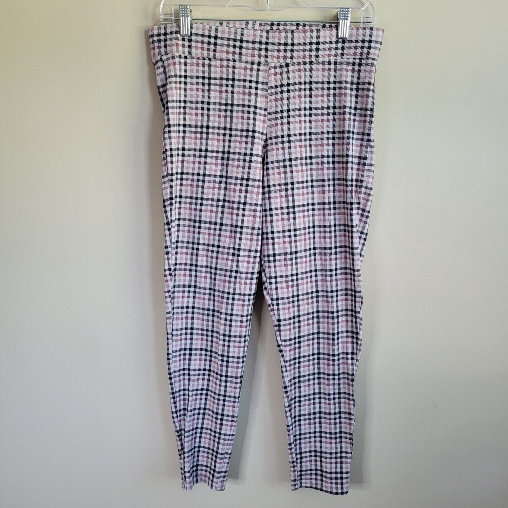 Torrid Size 1x (14/16) Signature Waist Pull On Skinny Leggings Gingham Plaid Tan